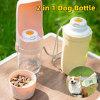 ROAM Bottle 2-in-1 dog water and food bottle with flip-out trough and screw-off food cup
